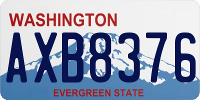 WA license plate AXB8376