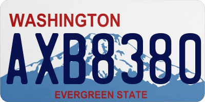 WA license plate AXB8380