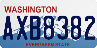 WA license plate AXB8382