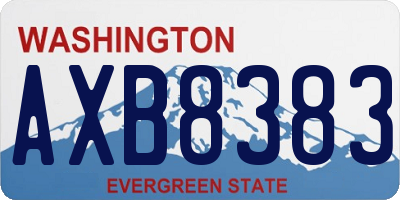 WA license plate AXB8383
