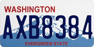 WA license plate AXB8384