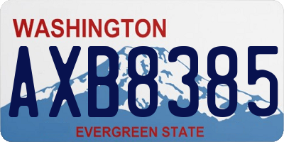 WA license plate AXB8385