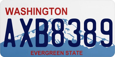 WA license plate AXB8389
