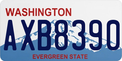 WA license plate AXB8390