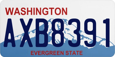 WA license plate AXB8391