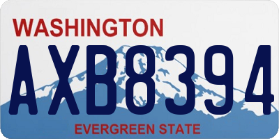 WA license plate AXB8394