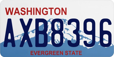 WA license plate AXB8396