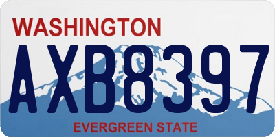 WA license plate AXB8397