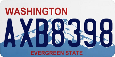 WA license plate AXB8398