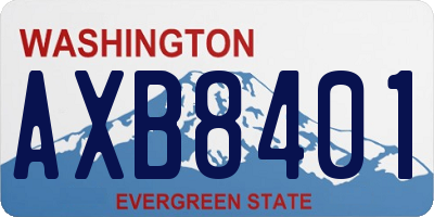 WA license plate AXB8401