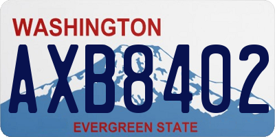 WA license plate AXB8402