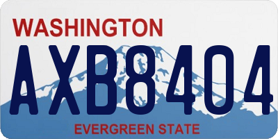 WA license plate AXB8404
