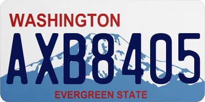 WA license plate AXB8405
