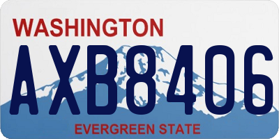 WA license plate AXB8406