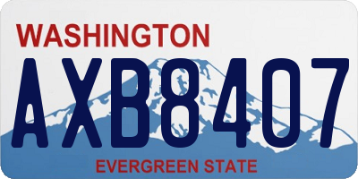 WA license plate AXB8407