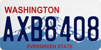 WA license plate AXB8408