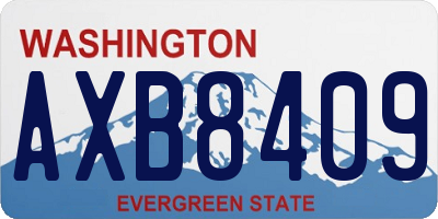 WA license plate AXB8409