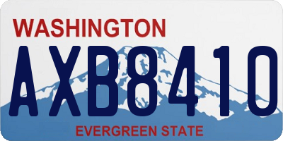 WA license plate AXB8410
