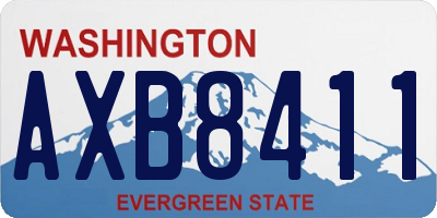WA license plate AXB8411