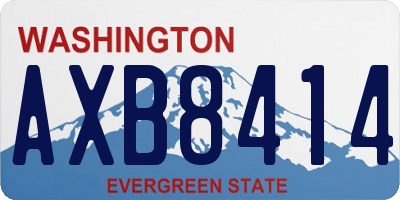 WA license plate AXB8414