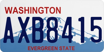 WA license plate AXB8415