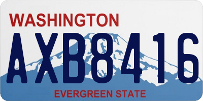 WA license plate AXB8416