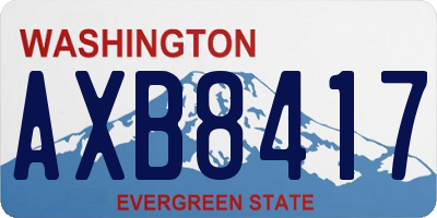 WA license plate AXB8417