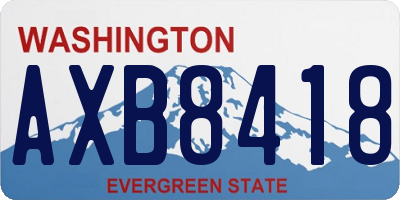 WA license plate AXB8418