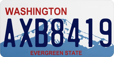 WA license plate AXB8419