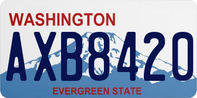 WA license plate AXB8420