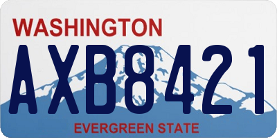 WA license plate AXB8421