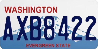WA license plate AXB8422