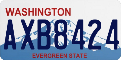 WA license plate AXB8424