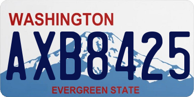 WA license plate AXB8425