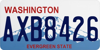 WA license plate AXB8426