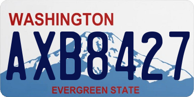 WA license plate AXB8427