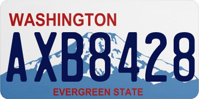 WA license plate AXB8428