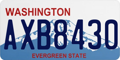 WA license plate AXB8430