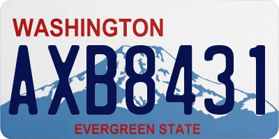 WA license plate AXB8431