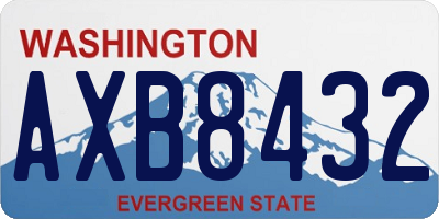 WA license plate AXB8432