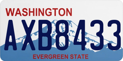 WA license plate AXB8433