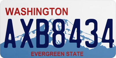 WA license plate AXB8434