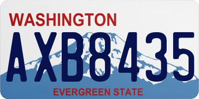 WA license plate AXB8435