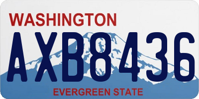 WA license plate AXB8436