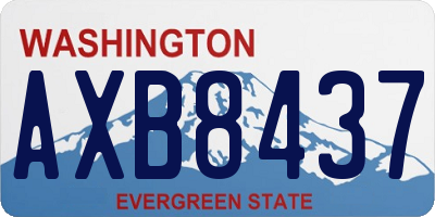 WA license plate AXB8437