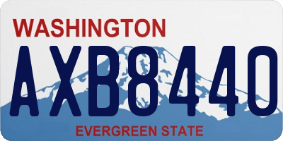WA license plate AXB8440
