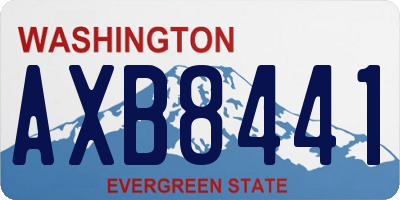 WA license plate AXB8441