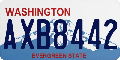 WA license plate AXB8442