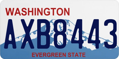 WA license plate AXB8443