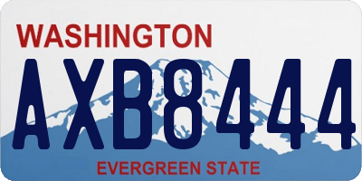 WA license plate AXB8444